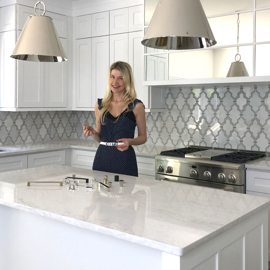 Creative Partner Kate Rumson in Kitchen smiling