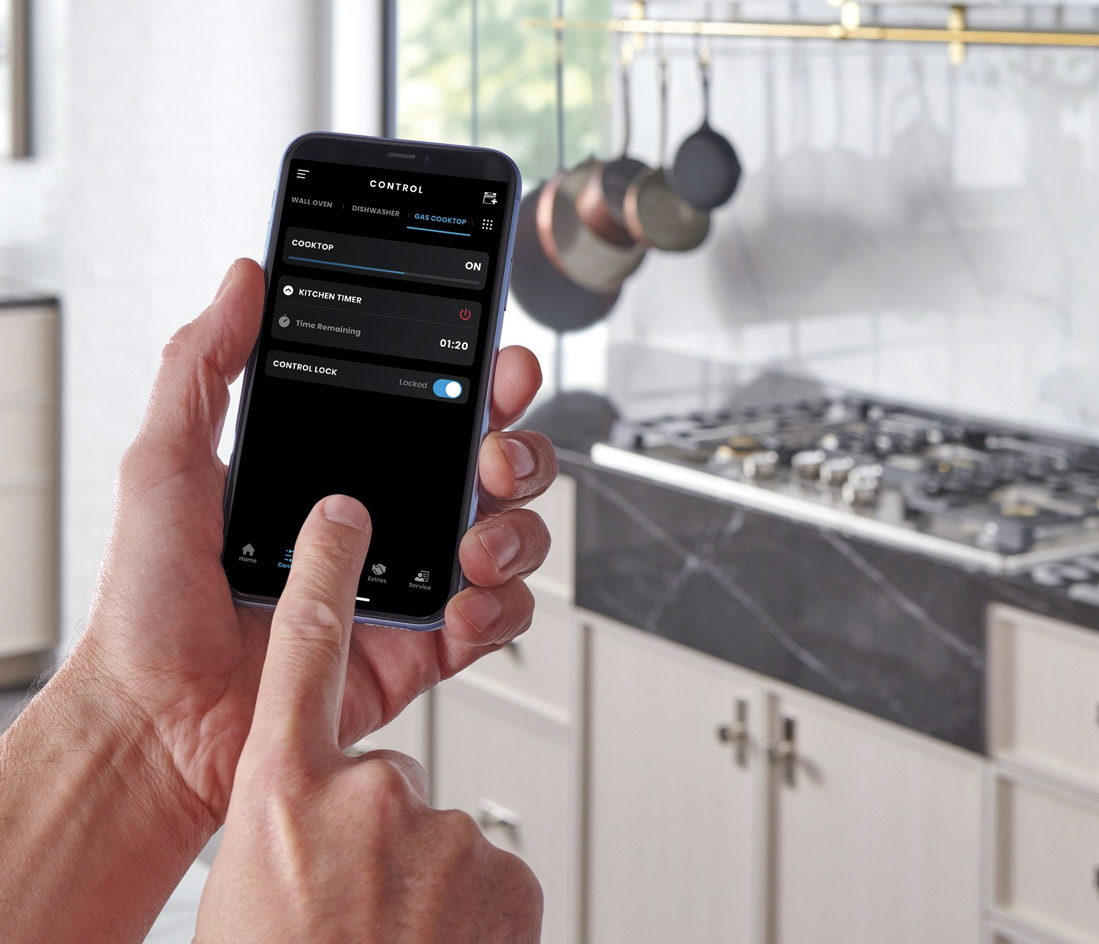 mobile app cooktop control